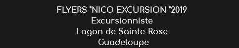 FLYERS "NICO EXCURSION "2019
Excursionniste Lagon de Sainte-Rose Guadeloupe
